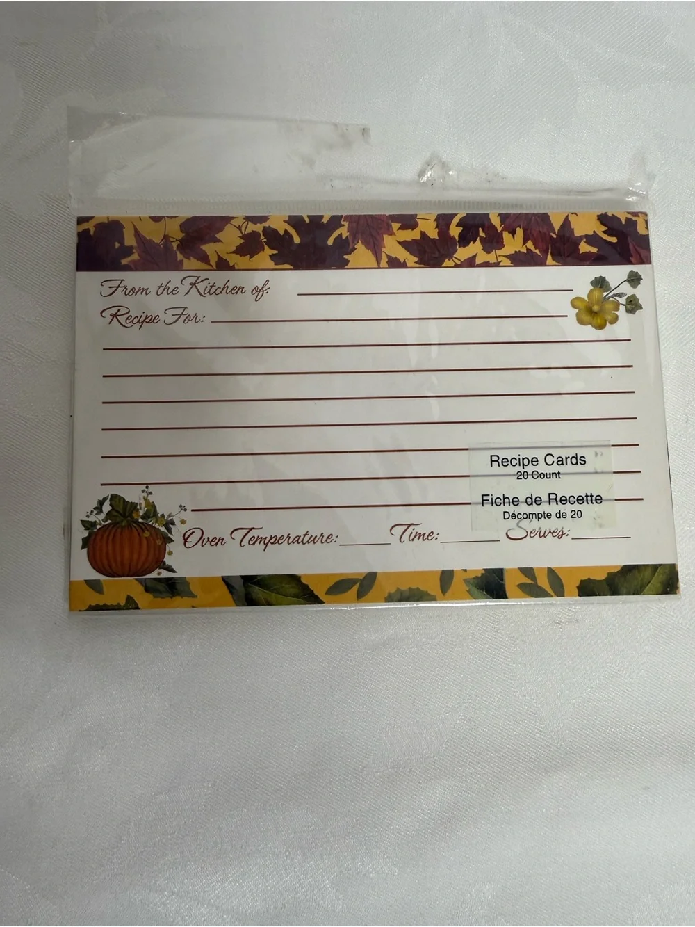 Fall Harvest Recipe Cards - Autumn Pumpkin Design